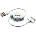Retractable IPhone, iPad and iPod Charging & Transfer Cord
